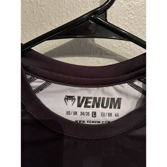 Venum Mens Large Skull Rashguard Long Sleeve Black Jiu Jitsu - Picture 7 of 11